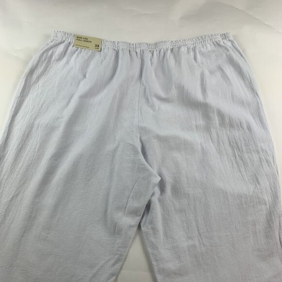 Soft Surroundings White Cotton Gauze Pull On Wide Leg Lounge Pant 3X New - Picture 6 of 7